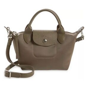Longchamp Extra Small Le Pliage Neo Nylon Top Handle Bag (Taupe)